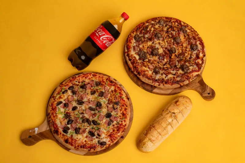 Deal 2 - 2 x Large Pizza, 1 x Garlic Bread, 1 x Soft Drinks -1.25L